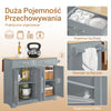 SoBuy FKW129-HG, Kuchyňský ostrůvek se skládací deskou a skrytými kolečky 115x68,7x91 cm | Kuchyňský vozík se 2 zásuvkami, nastavitelnými policemi a držákem na ručníky, nosnost 98 kg, do kuchyně i na terasu