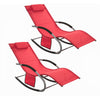 SoBuy 2 x Relaxliege Schaukelstuhl mit Kopfkissen OGS28-Rx2