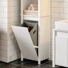 SoBuy Hochschrank, Badschrank mit Wäschekippe BZR102-W