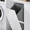 SoBuy Vysoká koupelnová skříňka se 2 koši na prádlo BZR150-W