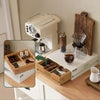 SoBuy FRG179-WN Kaffeekapsel-Organizer mit Bambusfront, Kapselspender unter der Kaffeemaschine, ideal für Küche und Büro