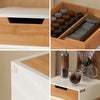SoBuy FRG179-WN Kaffeekapsel-Organizer mit Bambusfront, Kapselspender unter der Kaffeemaschine, ideal für Küche und Büro