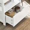SoBuy FRG258-II-W Stolik Nocny z 2 Szufladami i Półką, Stoliczek do Sypialni - Nowoczesny Mebel do Przechowywania S45 x G38 x W55 cm Biały