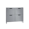 SoBuy FSR100-HG Schuhschrank mit 4 Klappen, Grau – 100×19×91 cm, Tragfähigkeit 60 kg, MDF E1, FSC®, Flur