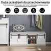 SoBuy FSR133-W Weiße Schuhbank mit 3 Schiebetüren und weichem Kissen – 120×35×45 cm, Belastbarkeit 200 kg, MDF E1