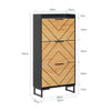 SoBuy Schwarzer Schuhschrank mit 3 Türen und verstellbaren Einlegeböden – 62×24×125 cm, MDF E1, Flur, FSR164-SCH