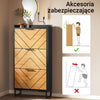 SoBuy Schwarzer Schuhschrank mit 3 Türen und verstellbaren Einlegeböden – 62×24×125 cm, MDF E1, Flur, FSR164-SCH