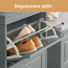 SoBuy FSR78-HG Světle Šedá Úzká Skříňka na Boty se 2 Výklopnými Dvířky a 4 Policemi – 53×24×82 cm, 8 Párů, MDF