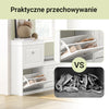SoBuy Biała Szafka na Buty z 2 Klapami na 8 Par – 54×24×83 cm, Nośność 50 kg, MDF E1, FSC®, Przedpokój, FSR78-W