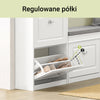 SoBuy Biała Szafka na Buty z 2 Klapami na 8 Par – 54×24×83 cm, Nośność 50 kg, MDF E1, FSC®, Przedpokój, FSR78-W