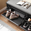 SoBuy FSR98-XL-SCH Sitzbank mit Stauraum, Schuhbank mit Aufbewahrungsbox, mit Klappe, Sitzkissen, belastbar bis 158 kg, für Flur, Wohnzimmer, 100x46x26