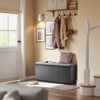 SoBuy FSR98-XL-SCH Sitzbank mit Stauraum, Schuhbank mit Aufbewahrungsbox, mit Klappe, Sitzkissen, belastbar bis 158 kg, für Flur, Wohnzimmer, 100x46x26