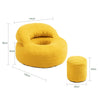 SoBuy | Relaxační křeslo s podnožkou | Manšestrové křeslo do obývacího pokoje | Žlutý sedací pytel s opěradlem | 110×125×65 cm | Nosnost 113 kg | FST100-Y