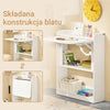 SoBuy FWT92-W Klappbarer Wandschreibtisch mit 3 Ablagen und Klapptischplatte – 64×58×82 cm, Tragkraft 35 kg, Weiß