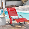 SoBuy 2 x Relaxliege Schaukelstuhl mit Kopfkissen OGS28-Rx2
